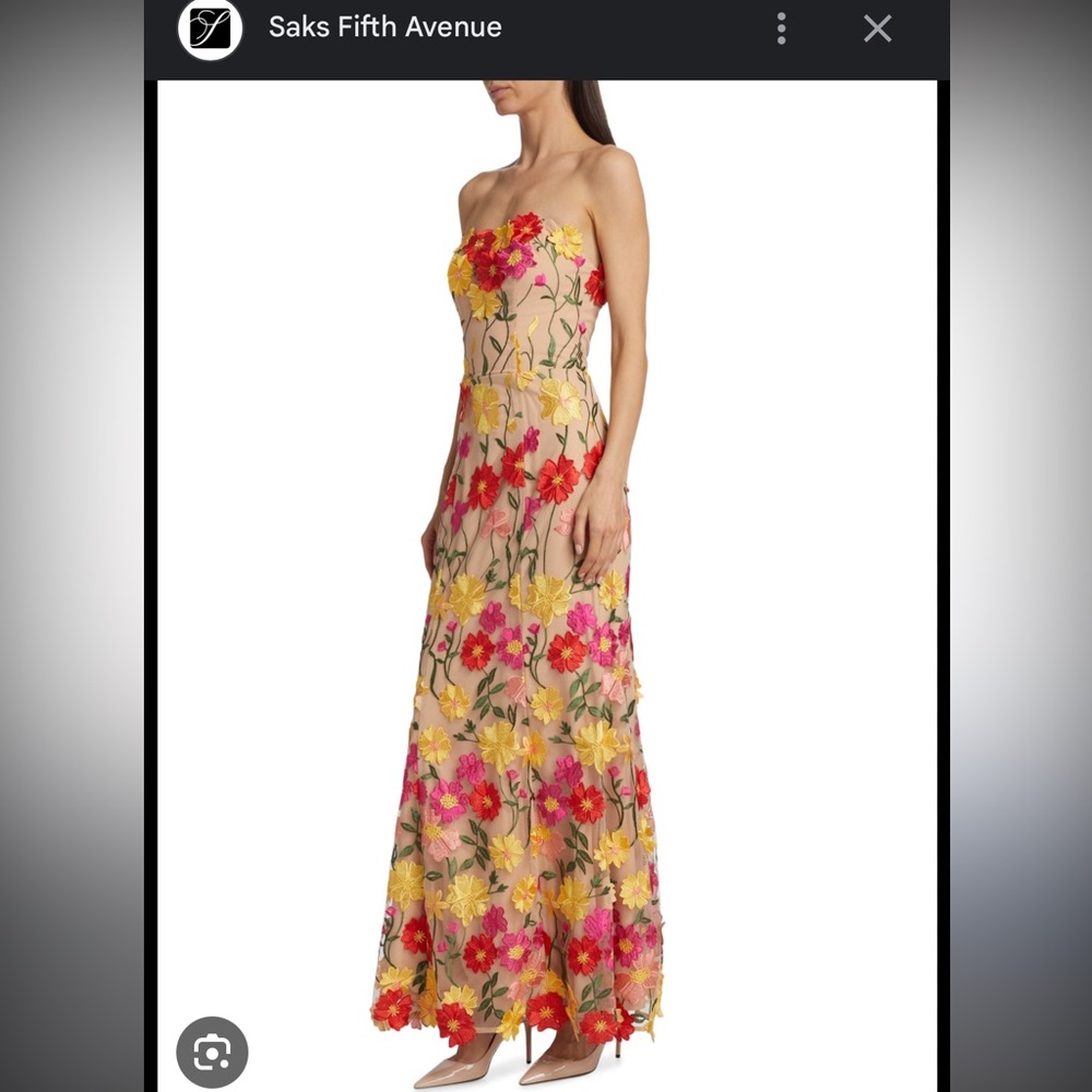 Arlene Embroidered Floral Evening Gown from Saks - Picture 2 of 10